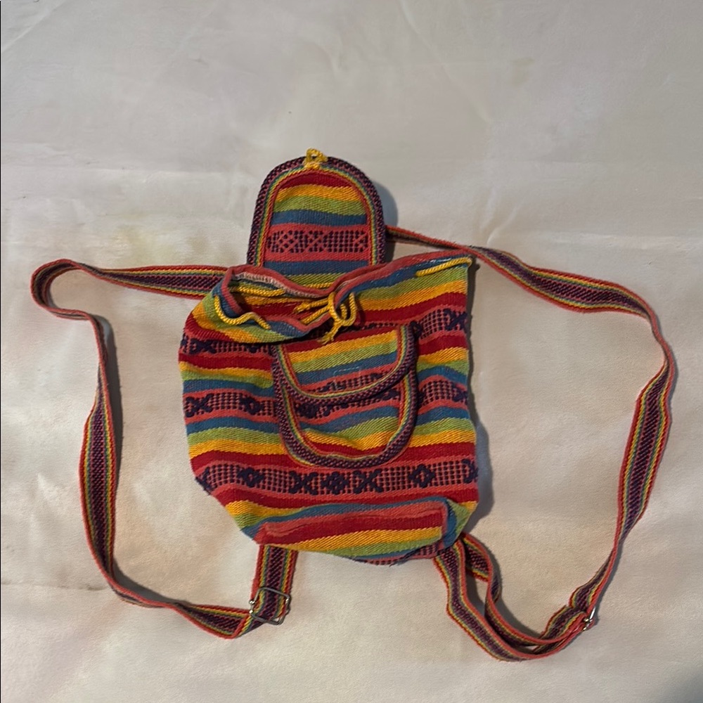 Colorful Striped Backpack
